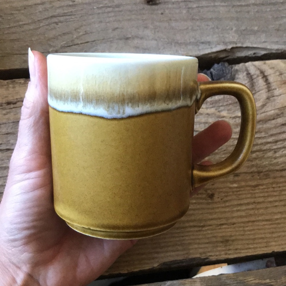 VTG 70s Set of 4 Mismatched Boho Earthy Dip Glaze Ceramic Mugs, Made in Japan - Picture 10 of 11